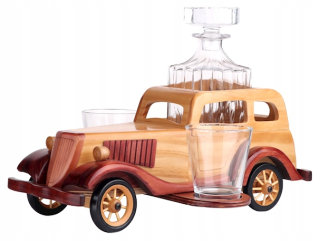Gadget - SET KARAFA OKULIARE TYČ RETRO AUTO DARČEK DARČEK
